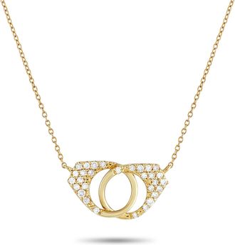 Luxury Bazaar 14K Yellow Gold 0.15ct Diamond Handcuff Necklace PN15502-Y