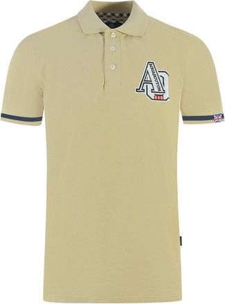 Aquascutum AQ 1851 Embroidered Tipped Beige Polo Shirt