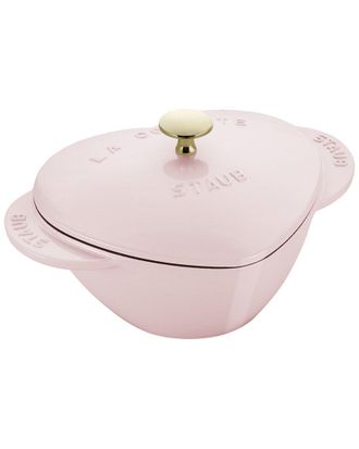 Staub Cast Iron Pink 1.75Qt Heart Cocotte