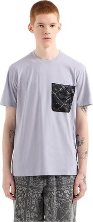 A|X Armani Exchange Logo Pocket T-Shirts Mens T Shirt Lilac Gray : 2XL, Cotton