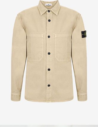 Stone Island Hemd mit Hemdkragen aus Segeltuch
