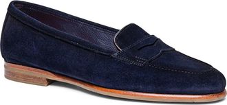 Santoni Womens suede Carla loafer in Blue at Nordstrom, Size 8.5