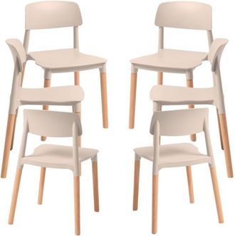 Regalos Miguel Regalos Miguel - Packs Sillas Comedor - Pack 6 Sillas Estin - Beige