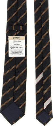 Valentino Garavani Regimental Diagonal Stripe Necktie - Black