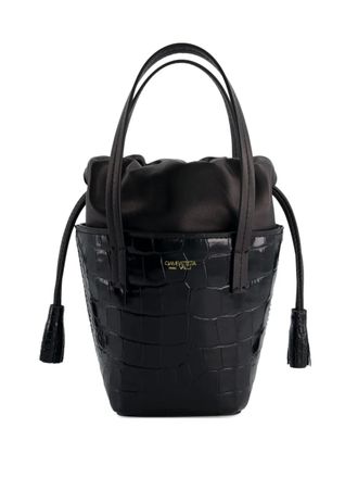 Giambattista Valli croco-effect bucket bag - Black