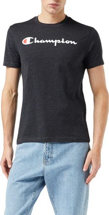 Champion Mens Classic Logo T-shirt T Shirt, Charcoal, S UK