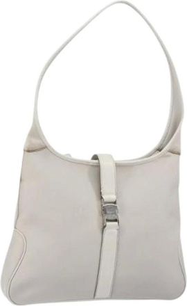 Ferragamo Pre-owned Shoulder Bags, female, Gray, Size: ONE SIZE Pre-owned Nylon Shoulder Bag