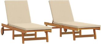 vidaXL vidaXL Sun Lounger 2 pcs Brown 63 x 199 x 85cm Solid Acacia wood