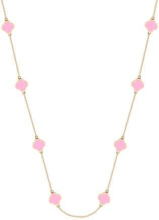 Gabi Rielle Clover Station Necklace in Gold/Pink at Nordstrom Rack