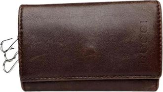 Gucci Pre-owned Accessories, female, Brown, Size: ONE SIZE Pre-owned Leather key-holders