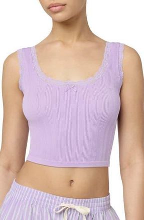 Florence By Mills Lace Trim Crop Tank in Millie Lavender at Nordstrom Rack, Size X-Large