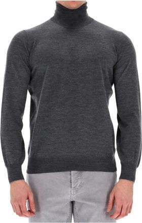 Brunello Cucinelli Kasjmierwol Coltrui Trui - Heren - Coltruien - Grijs - XL - Wol - Truien & Vesten
