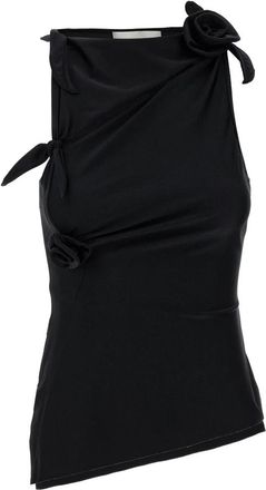 Coperni Asymmetric Flower Top - Dames - Tops zonder mouwen - Zwart - S - Tops