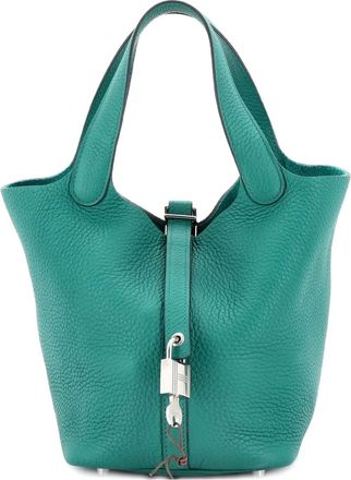 Herm&egrave;s Picotin Lock Bag Clemence PM bucket bag - women - Calf Leather - One Size - Green