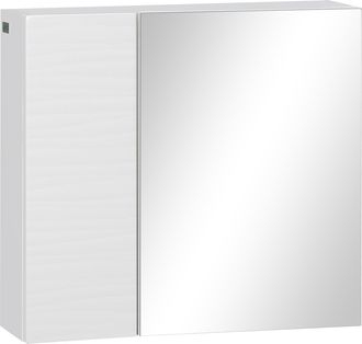 Kleankin Bathroom Mirror Cabinet Wall Mounted Cupboard w/ Adjustable Shelf | TJ Hughes