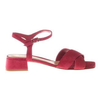 Baldinini Sandal in suede fuchsia - female - Baldinini - High Heel Sandals - Red - 5 1/2 UK - Shoes