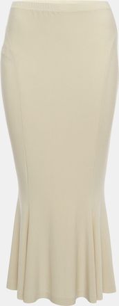 Norma Kamali Beige Stretch Knit Fishtail Midcalf Skirt