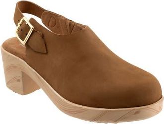 Softwalk Fairbanks Slingback Platform Clog in Tan Nubuck at Nordstrom, Size 10.5
