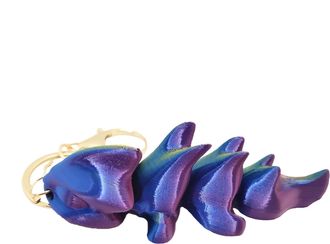 Generic Articulated Dragon,Colorful Dragon Key Ring | Movable Bone Dragon Keychains, Printed Toy Hangable Ornament for Purse Wallet