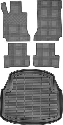 OEM Juego De Alfombrillas De Goma Para Coche Y Alfombrilla Para Maletero Para Mercedes Clase C W204 Sed&aacute;n (2007-2014)