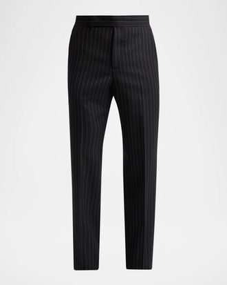 Tom Ford Men & apos;s Pinstripe Slim Flat-Front Trousers
