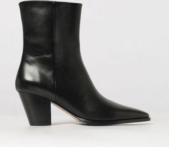 Aeyde Hedvig Smooth Leather Ankle Boots with a Mid Flared Heel