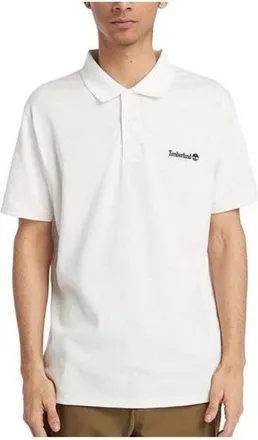 Timberland Retro White Moisture-Wicking Polo Shirt White A2ND5-CM9