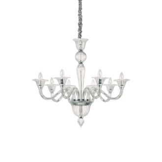 Netlighting Brigitta 8 Light Pendant Light Trasparent E14 in Clear