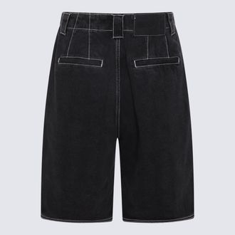 Sunnei Mens Shorts Washed Black Denim _co