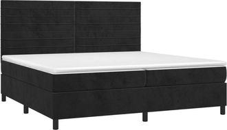vidaXL Vidaxl - Cama Box Spring Colch&oacute;n Y Led Terciopelo Negro 200x200 Cm