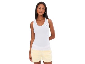 Lacoste Sport Slim Fit Tank Top Womens Clothing White : 4 (EUR 36), Elastane/Polyester