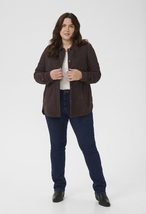 Kaffe Curve Leren jas KCmachel Leren jas Loose fit dark brown