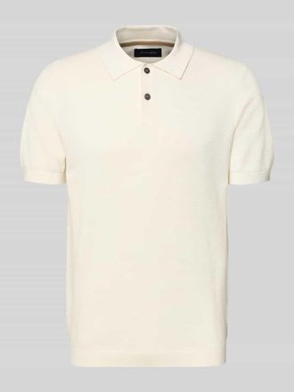 Christian Berg Slim Fit Poloshirt mit Strukturmuster in Offwhite, Gr&ouml;&szlig;e 3XL