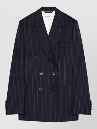 Givenchy double breasted jacket pinstripe front pockets