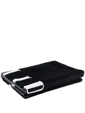 Amiri logo-print towel - unisex - Cotton - OS - Black