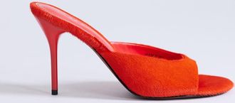 Topshop Nasim - Sabot con tacco alto arancioni in vera pelle cavallino-Arancione