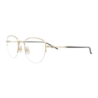 Montblanc Montblanc Eyeglasses Square Semi Rim, Gold Frame And Clear Demo Lens Lens Mb0129O004