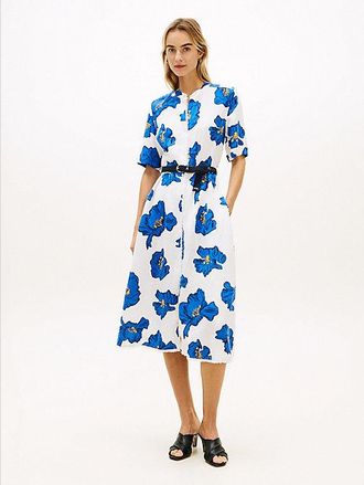 Tommy Hilfiger Vestido camisero midi en mezcla de lino