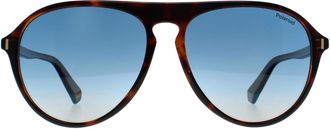Polaroid Aviator Unisex Havana Blauw Gradi&euml;nt Gepolariseerd PLD 6225/S