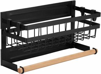 OEM Schmiedeeisen, Weicher Magnetischer K&uuml;hlschrank-aufbewahrungskorb, K&uuml;chenk&uuml;hlschrank, Seitlich H&auml;ngendes Gew&uuml;rzregal