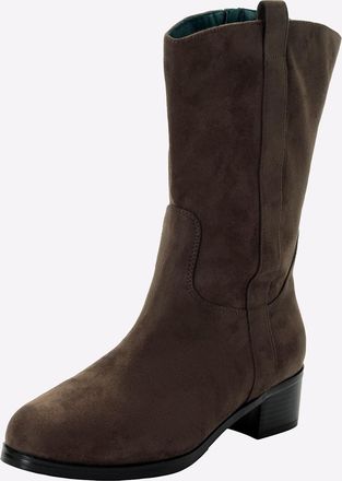 Sheego Weitschaftstiefel SHEEGO, Damen, Gr. 41, XL-Schaft, beige (schoko), Lederimitat, Schuhe Weitschaftstiefel