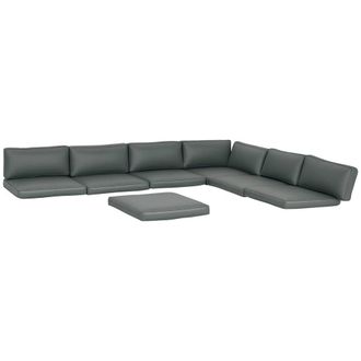 OUTSUNNY Replacement Cushions for Outdoor Furniture Garden Seat Cushion Pad in Grey