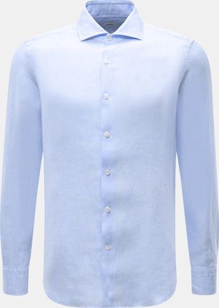 Braun Hamburg Men - Linen shirt shark collar light blue mottled