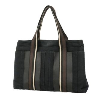 Herm&egrave;s Black Canvas Tote Bag (Pre-Owned)