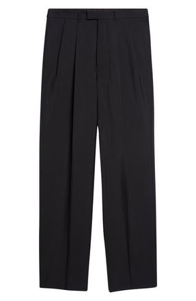 Givenchy Double Pleat Wool & Mohair Trousers in Black at Nordstrom, Size 38 Us