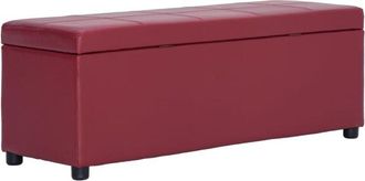 vidaXL Banco Con Espacio De Almacenaje 116 Cm Piel Sint&eacute;tica Rojo Vino Vidaxl