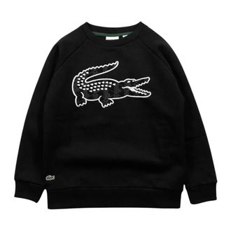 Lacoste Crew Neck Sweatshirt - male - Lacoste - Kids Sweatshirts - Black - 12 Y - Kids
