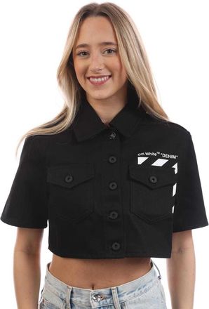 Off-white Off White Dames/Dames Diagonaal Zak Gestreept Overhemd (Zwart, Wit)