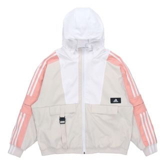 adidas (WMNS) adidas Str Jkt Warm Training Sports Storage Simple Hooded Fleece Lined Jacket Light Grey GP0635