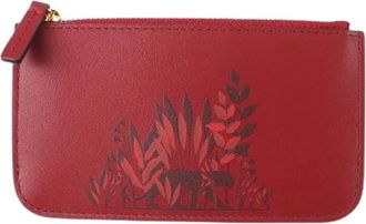 Cartier Pre-owned Wallets, male, Red, Size: ONE SIZE Pre-owned Panthere Leather Coin Card Case